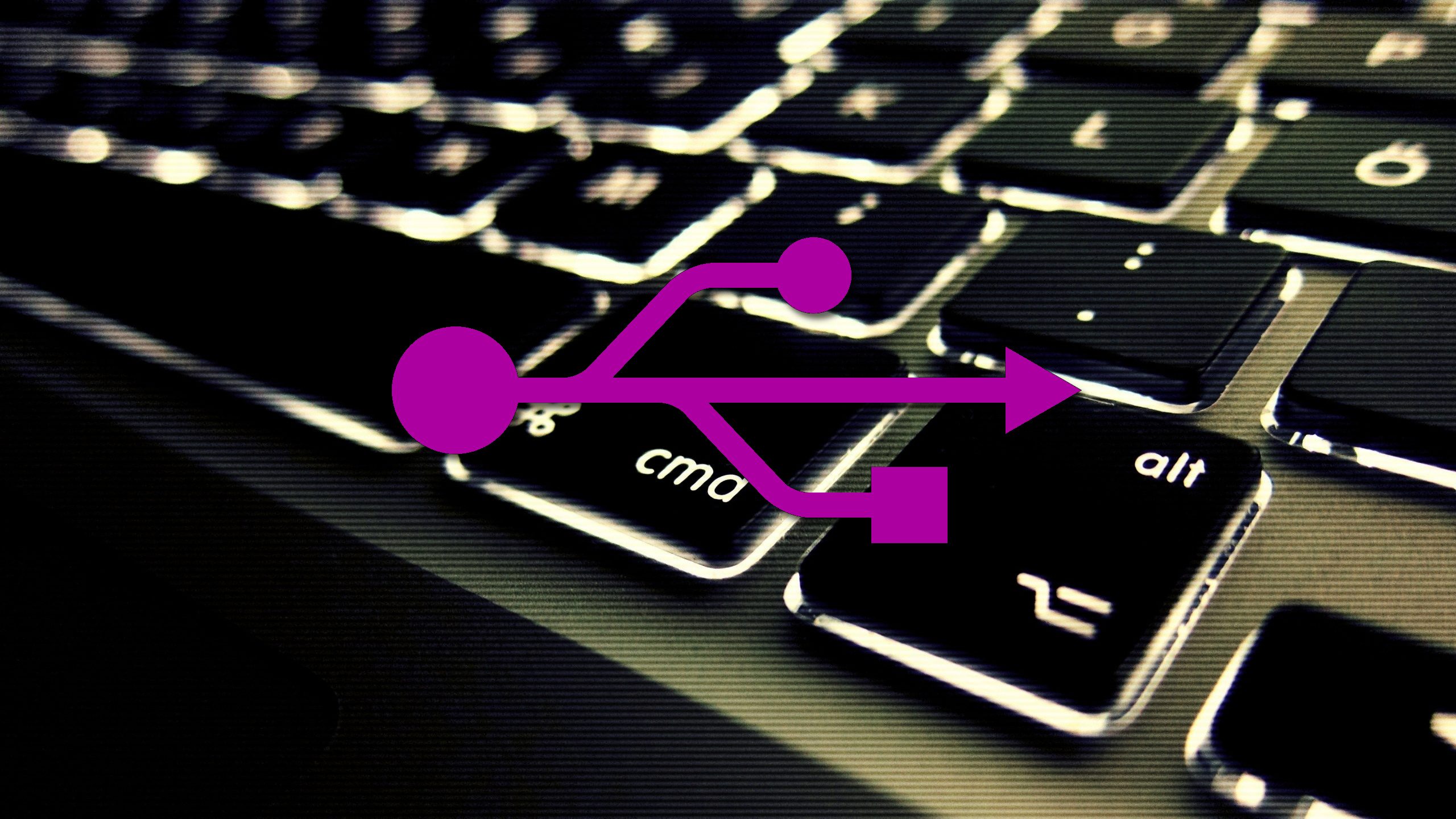 image of keyboard with usb logo overlay